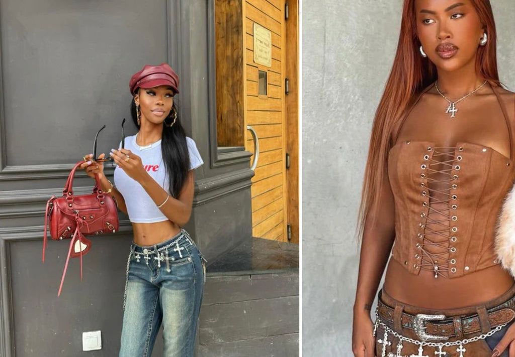 Cross chain belt -silver
